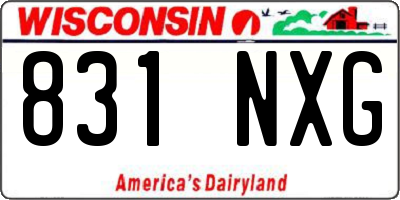 WI license plate 831NXG