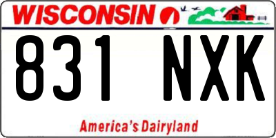 WI license plate 831NXK