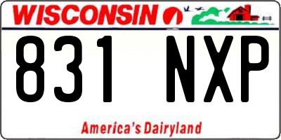 WI license plate 831NXP