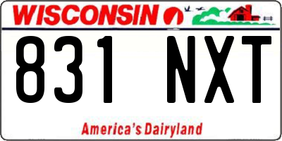 WI license plate 831NXT
