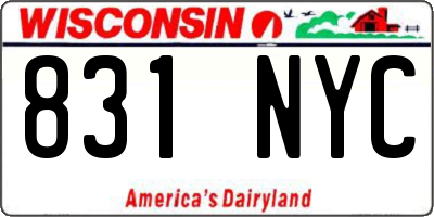 WI license plate 831NYC