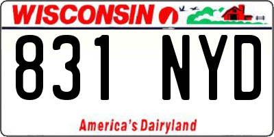 WI license plate 831NYD
