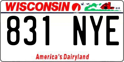 WI license plate 831NYE