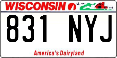 WI license plate 831NYJ