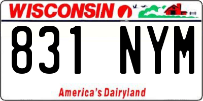 WI license plate 831NYM