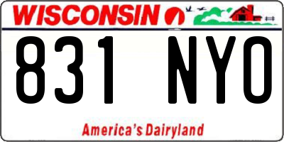WI license plate 831NYO
