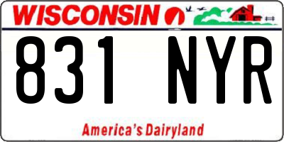 WI license plate 831NYR