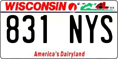 WI license plate 831NYS