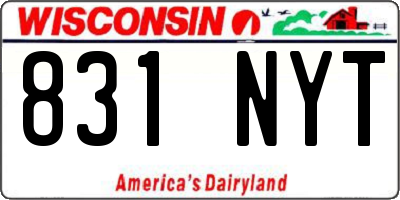 WI license plate 831NYT
