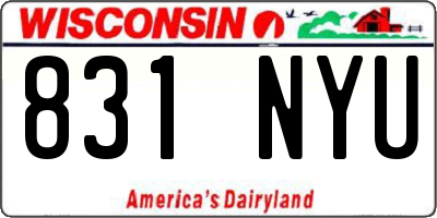 WI license plate 831NYU