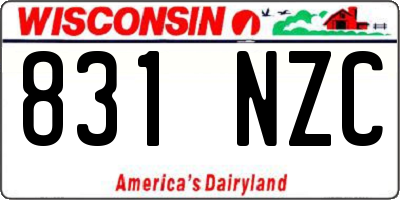WI license plate 831NZC
