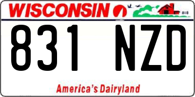 WI license plate 831NZD