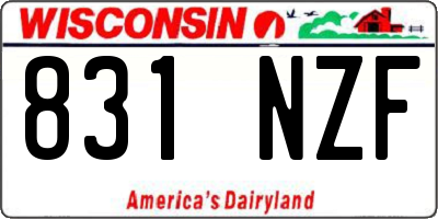 WI license plate 831NZF
