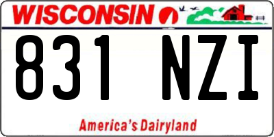 WI license plate 831NZI