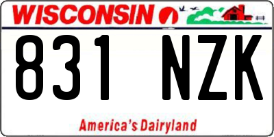 WI license plate 831NZK