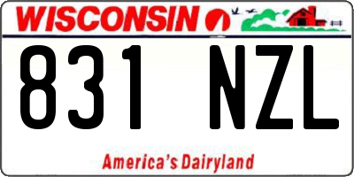 WI license plate 831NZL