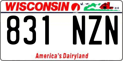 WI license plate 831NZN