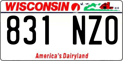 WI license plate 831NZO