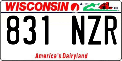 WI license plate 831NZR