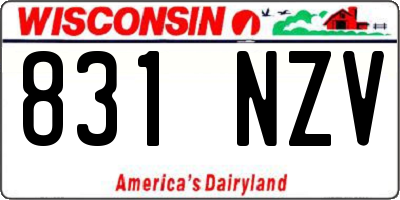 WI license plate 831NZV