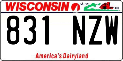 WI license plate 831NZW