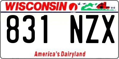 WI license plate 831NZX