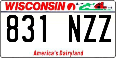 WI license plate 831NZZ