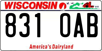 WI license plate 831OAB