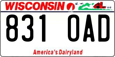 WI license plate 831OAD