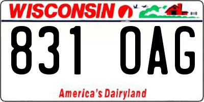 WI license plate 831OAG
