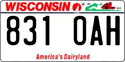 WI license plate 831OAH
