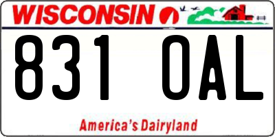 WI license plate 831OAL