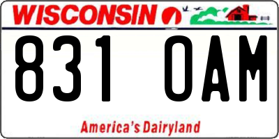 WI license plate 831OAM