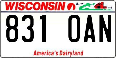 WI license plate 831OAN