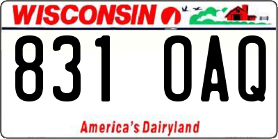 WI license plate 831OAQ
