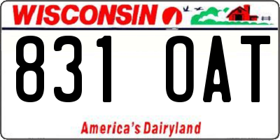 WI license plate 831OAT