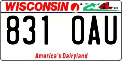 WI license plate 831OAU