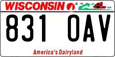 WI license plate 831OAV