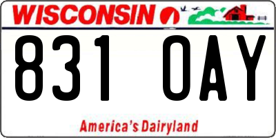 WI license plate 831OAY