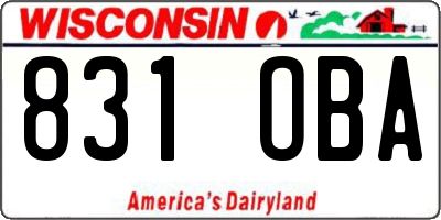 WI license plate 831OBA