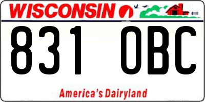 WI license plate 831OBC