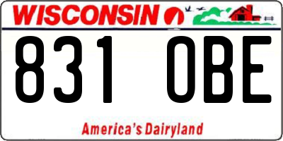 WI license plate 831OBE