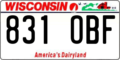 WI license plate 831OBF