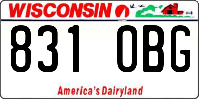 WI license plate 831OBG