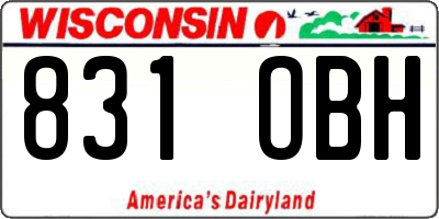 WI license plate 831OBH