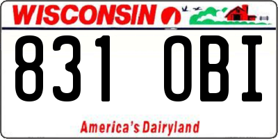 WI license plate 831OBI