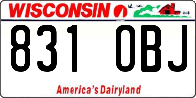 WI license plate 831OBJ