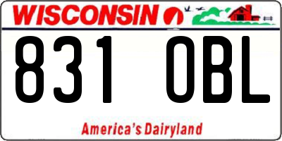 WI license plate 831OBL