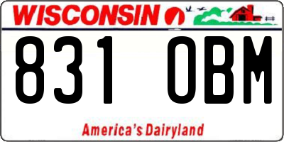 WI license plate 831OBM