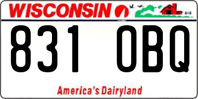 WI license plate 831OBQ